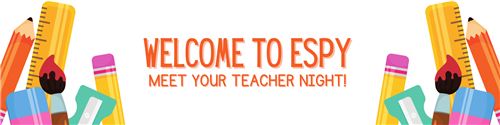 decorative image for meet the teacher night at Espy